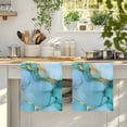 thumbnail image 4 of Teal Marble Kitchen Towels Set of 3, Modern Ink Painting Luxury Modern Art Soft Microfiber Dish Towels, Absorbent Quick-Dry Washable Dishcloths for Kitchen Cleaning, Drying Dishes, 18x28 Inches, 4 of 9