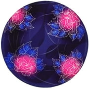 BOSOBO Mouse Pad, Personalized Round Mouse Mat, Beautiful Oil Painting Flowers Mouse Mat with Stitched Edges, Cute