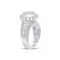thumbnail image 3 of FB Jewels 14kt White Gold Princess Diamond Bridal Wedding Ring Band Set 1-1/2 Cttw, 3 of 4