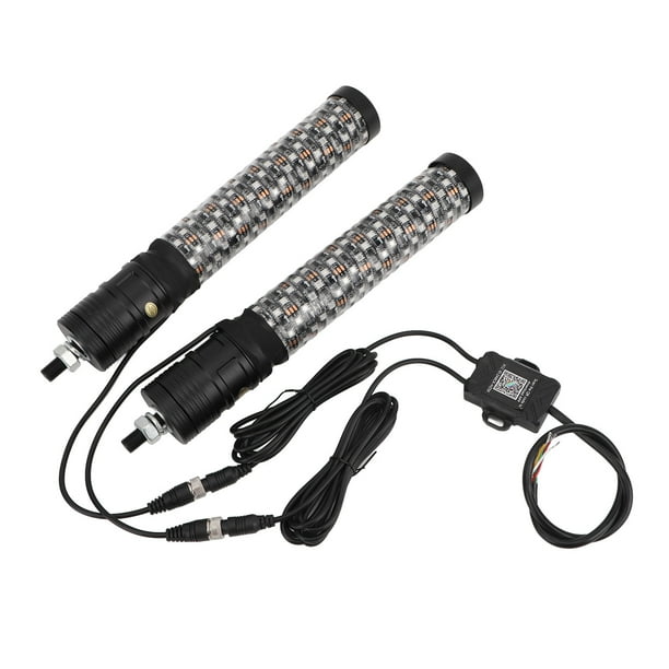 2 UDS 12-24V RGB LED Látigo luz Aplicacia Aplicacia REMOTA CONTROL 366 MODOS PERSIGUIO ANTENA DE LÁTIGO PAR UTV ATV TODOTERRENO CAMION DE BARCO