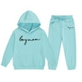 thumbnail image 2 of MAIHAN-Girls Winter Hoodie & Joggers Set 2-13 Years, Winter Hoodie and Pants 2-Piece Outfit, Cozy Warm Lined Sweatsuit for Boys and Girls(Light Blue9,10-11Years), 2 of 4