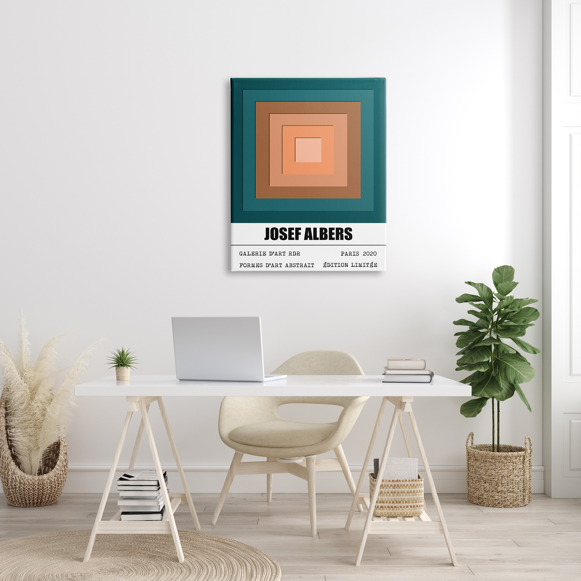 Stupell Industries Traditional Albers Abstraction Layered Geometric Square Forms, 30 x 40, Designed by Ros Ruseva