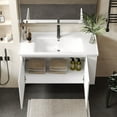 thumbnail image 4 of 36" Wall-Mounted Bathroom Vanity with Ceramic Sink, Floating Modern Design with Soft-Close Doors & 45-Degree Handle-Free Cabinetry, 2 Open Shelves for Bathroom Storage, White, 4 of 9