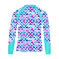 thumbnail image 4 of Haitryli Kids Girls Printed Long Sleeve Swim Top UPF 50 Rash Guard Swimming Shirt Bathing Tops Beach Swimwear Colorful 12, 4 of 5