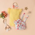 thumbnail image 3 of Vedolay Shorts Sets Girl 2 Piece Outfits Girls Summer Cute Print Shorts Set T-Shirt and Short Pant 2 Piece Outfits,Yellow 0-3 Months, 3 of 5