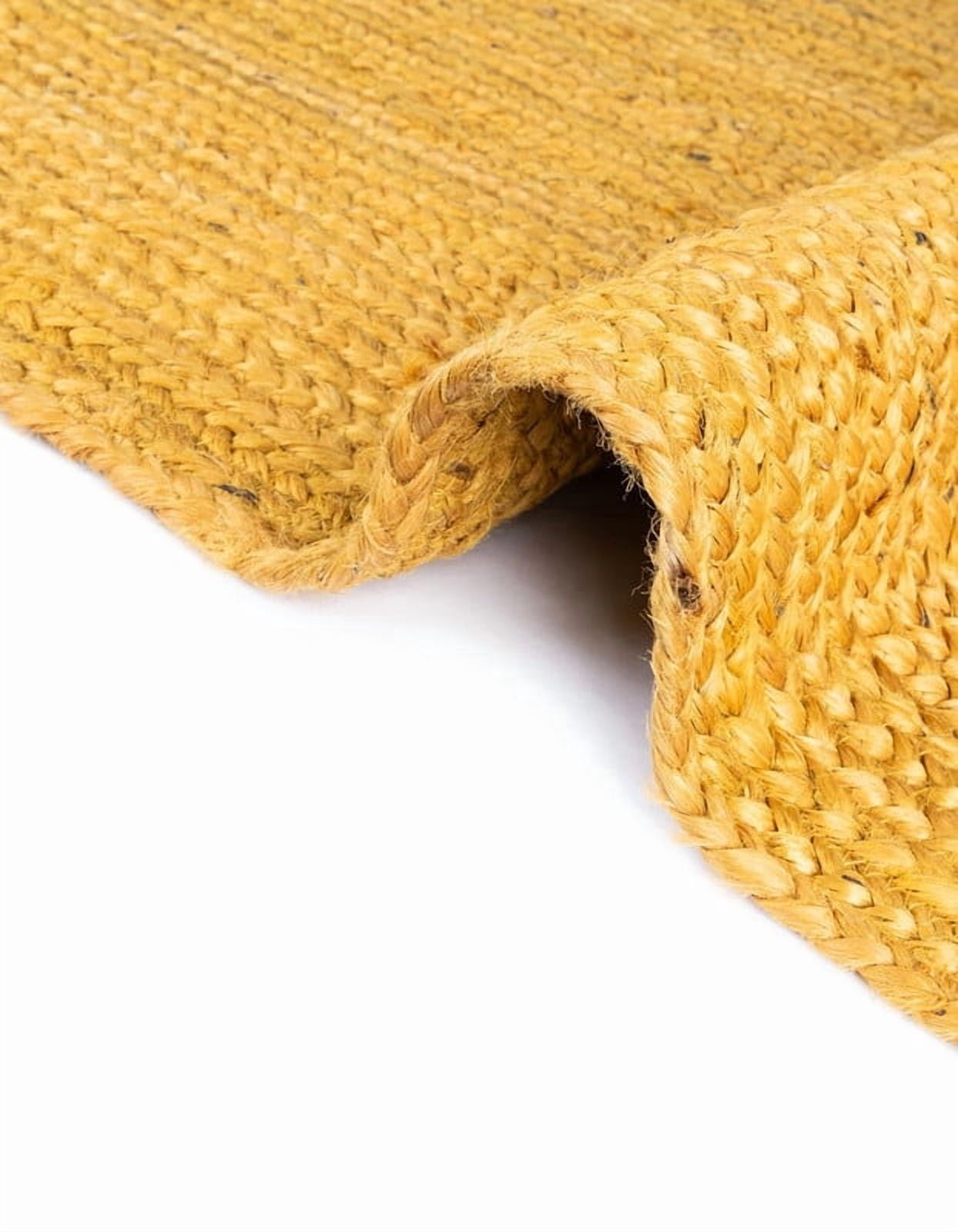2x3 Ft Yellow Jute Area Rug | Handmade | Solid Farmhouse Design | Natural Jute Rug for Living Room | Dining Room | Bedroom | Kitchen | Hallway | Entryway