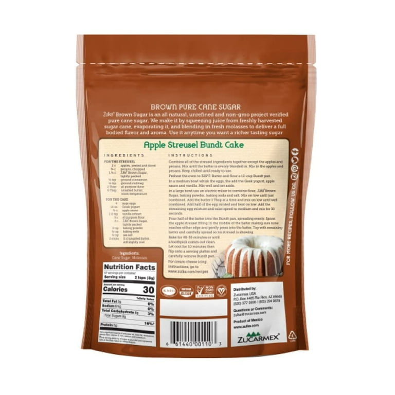 Zulka Brown Pure Cane Sugar, 1 LB, All Natural, Unrefined, Fresh