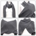 thumbnail image 4 of Dark Grey Rectangular Knitted Shawl with Sleeves for Men and Women 1Pcs, 4 of 8
