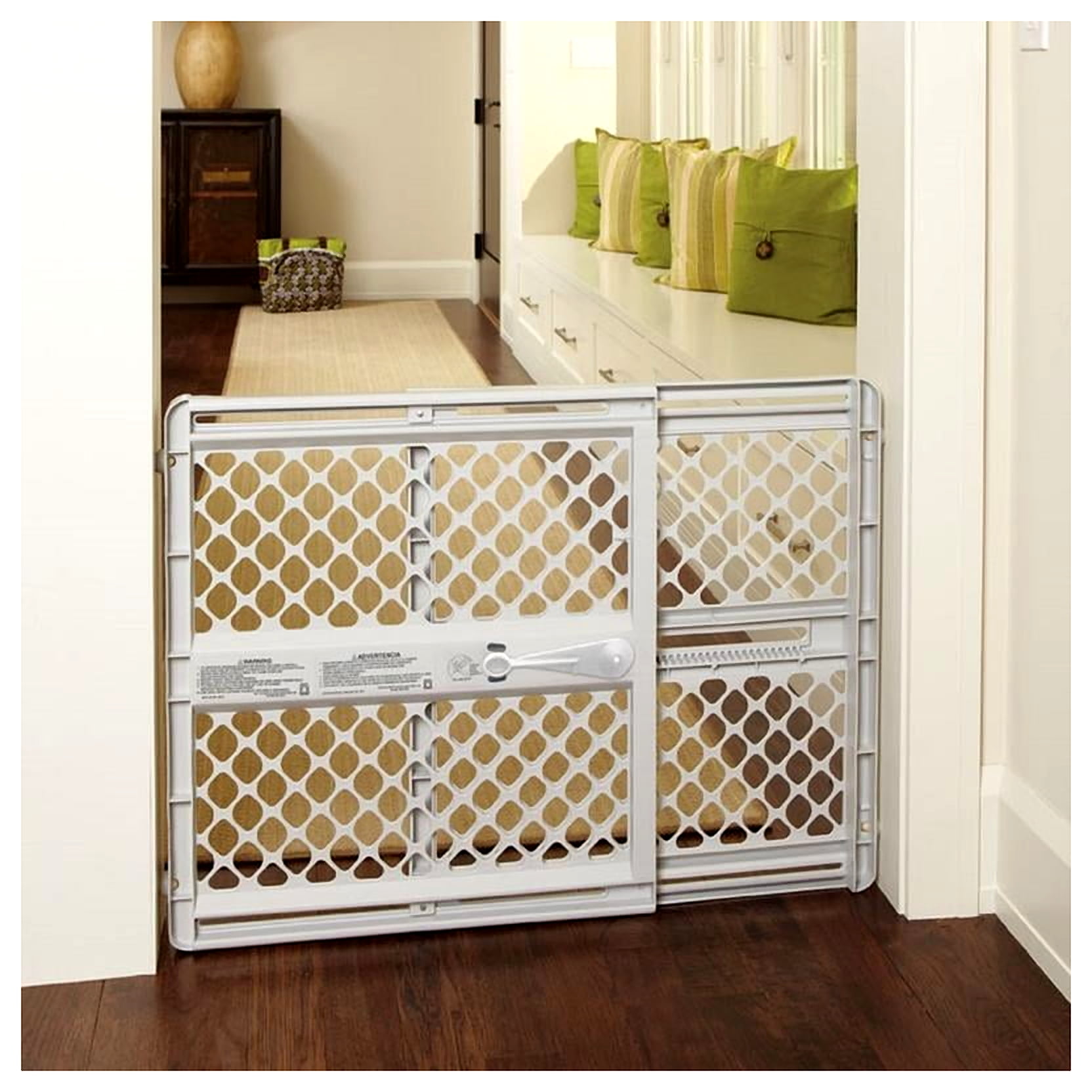 North States 26 In. to 42 In. W. White Plastic Universal Pet Gate