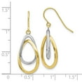 thumbnail image 2 of 10k Two-Tone Gold Polished Shepherd Hook Dangle Earrings - Measures 33x9mm Wide, 2 of 2