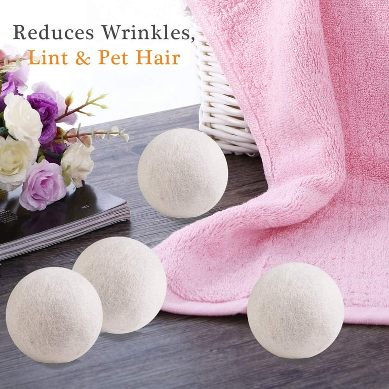 Wool Dryer Balls - Natural Fabric Softener, Reusable, Reduces