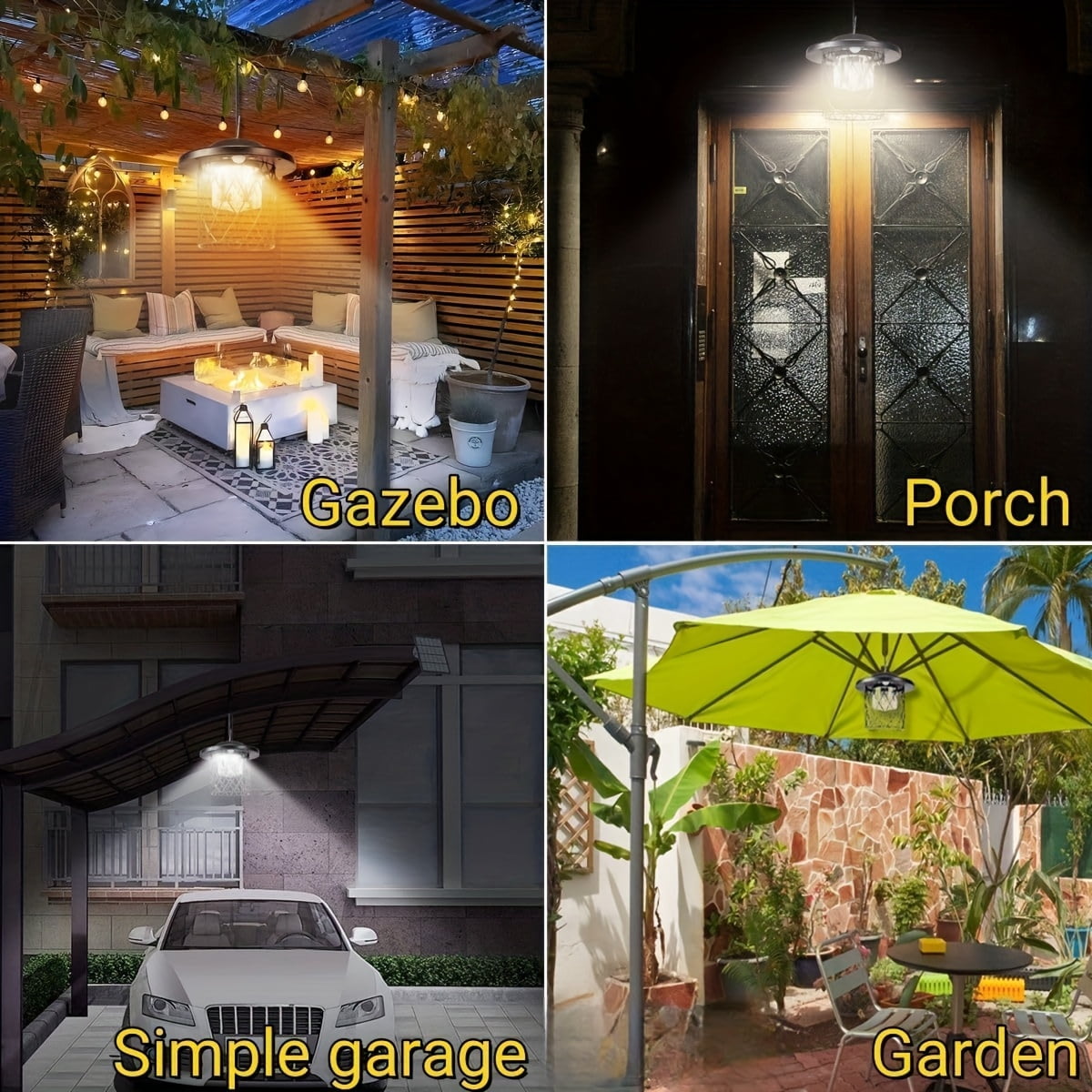 Solar Chandelier Outdoor Chandelier 5W Charging 4400mAh Battery 8-20 Hours Runtime 5 Modes Remote Control Waterproof Heat Cold Resistant Indoor Outdoor Use