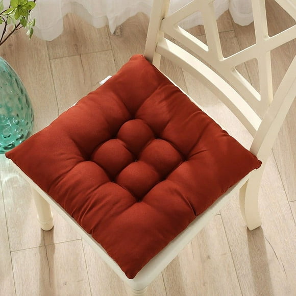 Meitianfacai Coussins de Chaise d'Intérieur et d'Extérieur pour Chaises de Salle à Manger, Coussins de Chaise de Cuisine Antidérapants Confortables et Doux, Coussins d'Assise pour Meubles de Jardin et de Patio et Chaises de Bureau, 15.7x15.7 Pouces, Brun