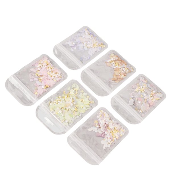 Nail Breloques, Nail Art Ensemble de Décoration DIY Coloré 6pcs pour Manucure