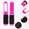 thumbnail image 3 of Unique Bargains  1 Pc Women's Portable Foldable Mirror Comb Travel for Curly Straight Hair Rose Red, 3 of 6