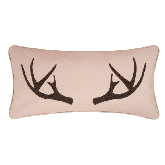Antlers Design Rectangle Fall Harvest Hunting Theme Accent Pillow, 12" x 24"