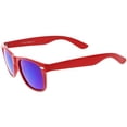 thumbnail image 3 of sunglassLA Unisex Modern Horn Rimmed Sunglasses Wide Arms Colored Mirror Square Lens 52mm (Red / Green Blue Mirror) - 52mm, 3 of 4