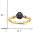 thumbnail image 2 of 14k 5mm Black FW Cultured Pearl AA Diamond ring Y1859BP/AA, 2 of 3