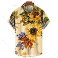 thumbnail image 3 of Camisas hawaianas para hombre, camisas con estampado de girasol en 3D para hombre, blusas de manga corta a la moda de talla grande, ropa para hombre, 3 of 5