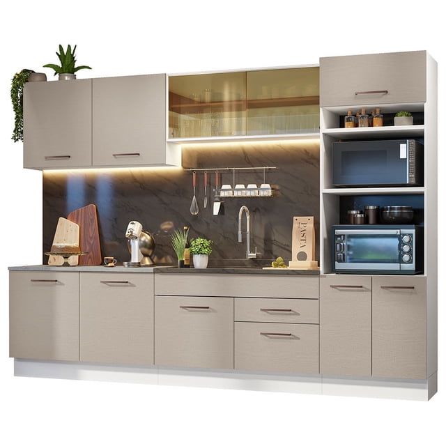 Cocina Integral 310 cm Madesa Agata Blanco/Crema