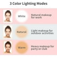 thumbnail image 2 of Espejo de maquillaje con espejo de aumento 10X, espejo LED de viaje recargable con 3 luces de colores, espejo compacto iluminado, 2 of 5