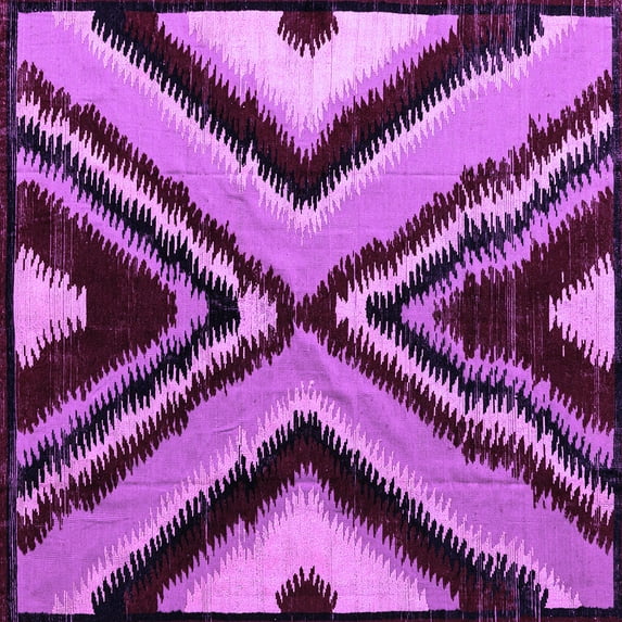 Ahgly Company Indoor Square Abstract Purple Modern Area Rugs, 7' Square