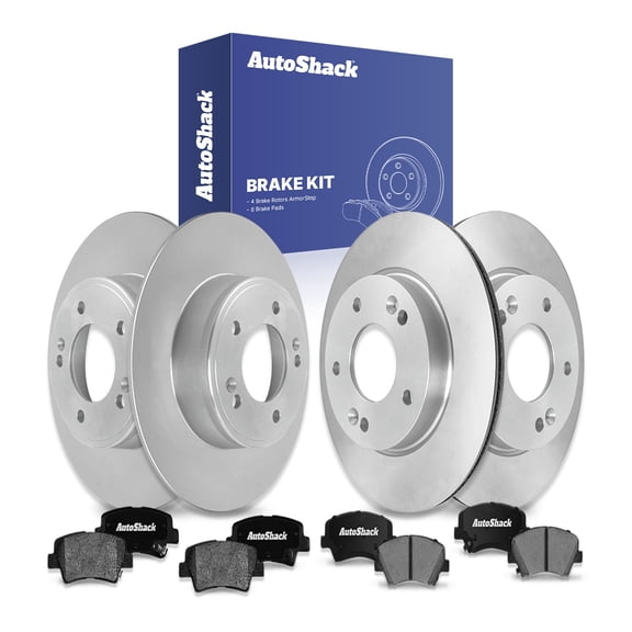 AutoShack Front Vented & Rear Solid Coated Brake Rotors   Ceramic Pads 12-PC Brake Kit Replacement for 2017-2018 Kia Forte 2016 Hyundai Elantra GT 2017-2018 Kia Forte5 ArmorStop