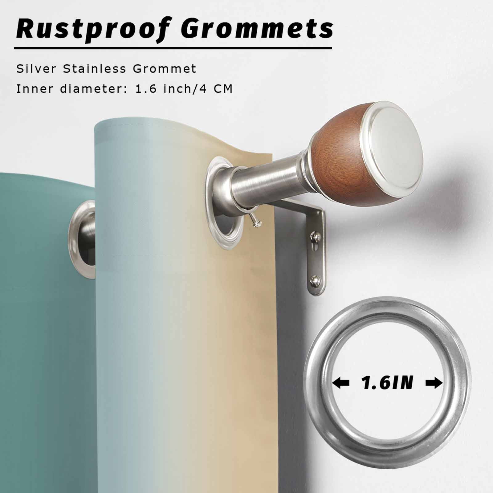 1 Panel Outdoor Curtains for Patio Waterproof 54"x95" Teal Yellow Ombre Weatherproof Privacy Outsides Curtains, Farmhouse Modern Gradient Art Grommet Thermal Drapes for Cabana Porch Pergola