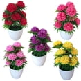 thumbnail image 4 of Farfi 1Pc Artificial Chrysanthemum Bonsai Potted Plant Landscape Home Floral Decor (Red), 4 of 13