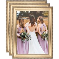 ArtToFrames 8" x 14" Muted Silver Picture Frame, 8.5x14 inch Silver Wood Poster Frame (WOM-4626), 3 Pack