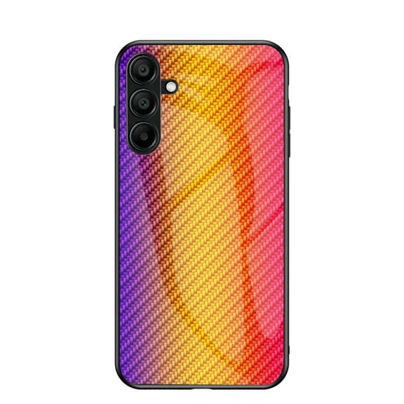 ELEHOLD Case for Samsung Galaxy A16 5G, Shockproof Luxury Carbon Fiber Textured Glass Case Cover,Gold