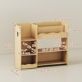 thumbnail image 3 of Qaba Kids Bookshelf and Toy Storage Organizer with Open Display, Natural, 3 of 10