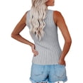thumbnail image 3 of Sleeveless Women Solid Color Ribbed Knit Tank Tops Summer Casual Cami Tops, 3 of 4
