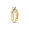 thumbnail image 4 of 14kt Yellow Gold Round Diamond Cluster Bridal Wedding Ring Band Set 1/2 Cttw, 4 of 4