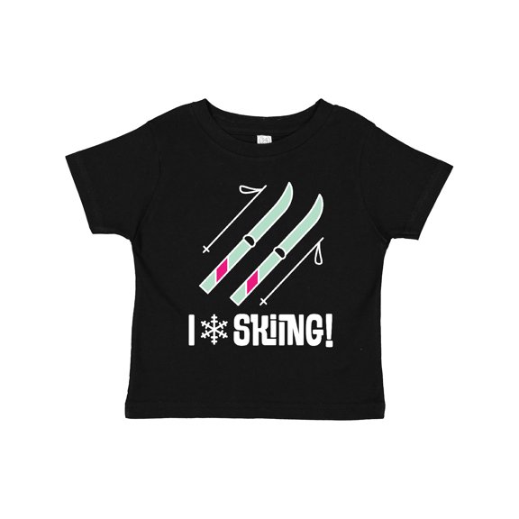 Inktastic Skier I Love Skiing Girls Toddler T-Shirt