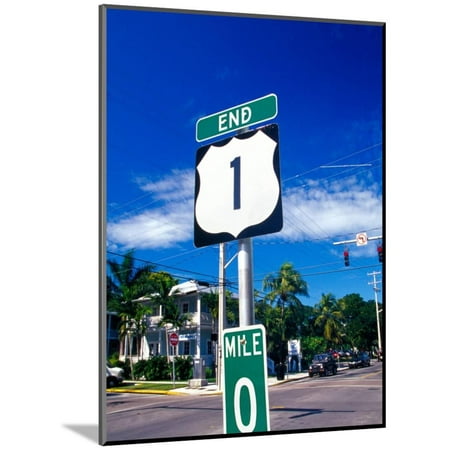 Florida Keys Mile Marker Mile Marker 0, Key West, Florida Keys, Florida, USA Wood Mounted Print Wall Art By Terry Eggers ()