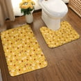 thumbnail image 2 of Yiaed Bees And Ladybug Print Bathroom Mat Set 2 Pieces Mat Anti-Skid Pad Ultra Soft and Absorbent Bathroom Bath Mat Contour Bath Rugs for Toilet Base, 2 of 6