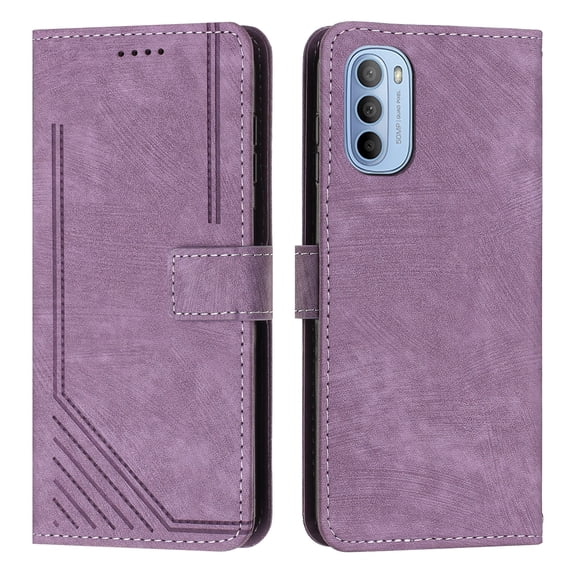 Mantto for Motorola Moto G (2022) Wallet Case for Women Men,Durable PU Leather Shockproof Magnetic Clasp Folio Credit Card Slots Flip Kickstand Slim Phone Case with Wrist Strap,Purple
