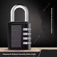 thumbnail image 1 of 4 Digit Zinc Alloy Combination Lock Padlock Luggage Anti-theft Weatherproof Security Outdoor Gym Safely Code Door Lock Black, 1 of 5