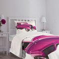 thumbnail image 3 of Ambesonne Hot Pink Quilted Bedspread Set 2 Pcs, Vintage Muscle Car, Twin Size, Magenta Fuchsia Black, 3 of 5