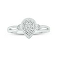thumbnail image 3 of Cali Trove White Streling Silver 1/10ct TDW Round White Diamond Pear Frame Promise Ring, 3 of 7