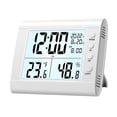 thumbnail image 4 of Reloj despertador digital de gran tamaño con pantalla digital, reloj multifuncional de mesa para el hogar. Blanco, 4 of 9