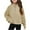 Khaki, variant on WOYY Little Girls Active Sweatshirt Half Zip Stand-Up Collar Pullover Top, Sizes 5-6