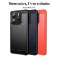 thumbnail image 3 of Compatible For Xiaomi Redmi Note 14 4g Back Cover Mofi Brushed Texture Carbon Fiber Soft Tpu Case, 3 of 3