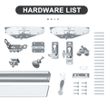 thumbnail image 5 of 24" X 80" 1 Lite Glass and Solid Core Manufactured Wood Bi-fold Closet Doors With Installation Hardware Kit(closet-pantry door), 5 of 7