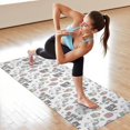 thumbnail image 6 of White Cartoon Unicorn Cat Dessert Pattern Hot Yoga Mat Towel Non Slip for Hot Yoga - Quick-Drying Yoga Mat Cover with 4 Corner Pockets with Travel Bag - Hot Yoga Towel Non Slip 74"x26", 6 of 6