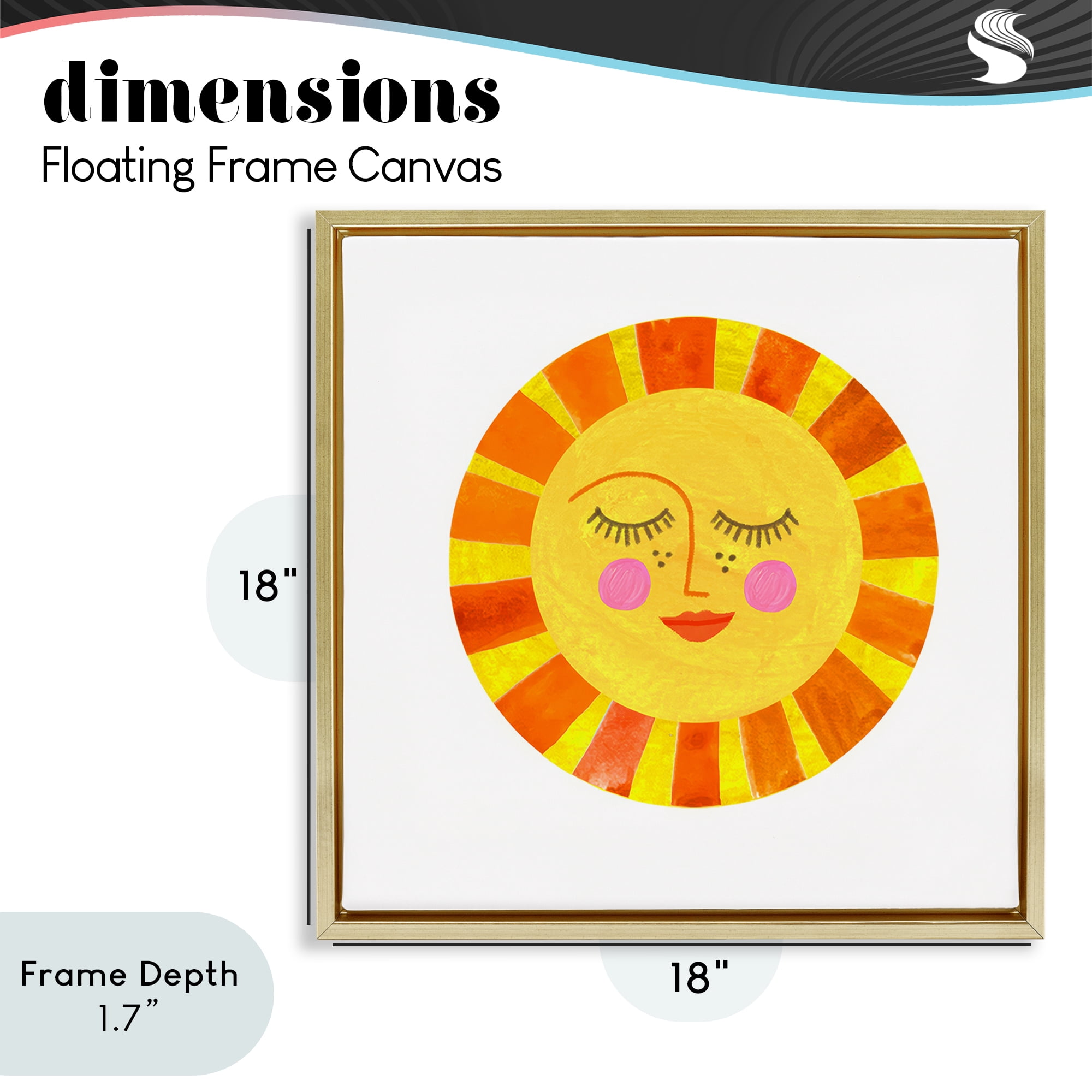 Stupell Industries Simple Warm Sunshine Gold Framed Floater Canvas Wall Art, design by Katherine Herrell Studio