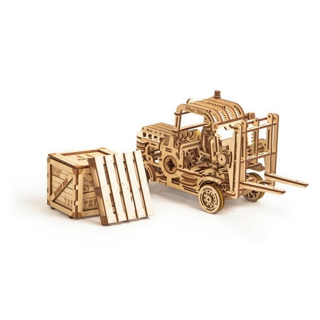 Wood Trick 3D Mechanical Model Forklift Wooden Puzzle, Assembly Constructor, Brain Teaser, Best DIY Toy, IQ Game for Teens and (Best Wood For Toys)