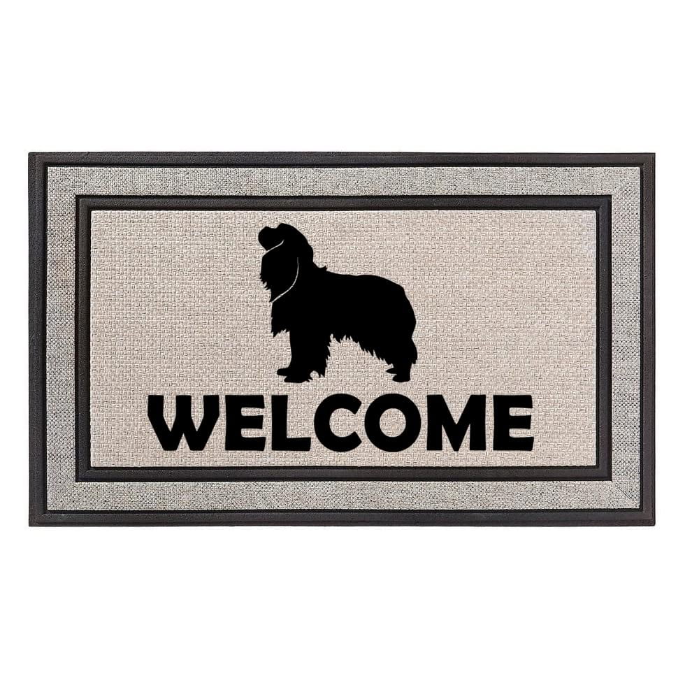 Outdoor Indoor Doormat 18" x 30" Gray / Beige / Black Rubber Backed