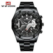 VAVA VOOM Multifunctional Luminous Sports Watch Fashion Top Stainless Steel Strap Calendar High Quality Quartz Elite For Men Wrist Watches
